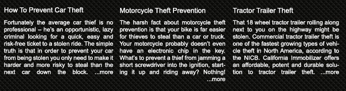 California Immobilizer Theft Prevention